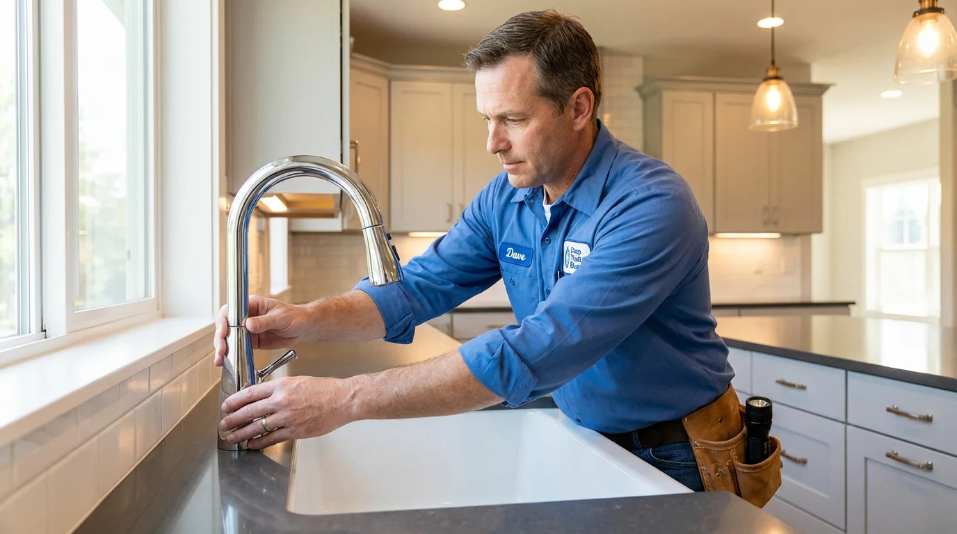 Kitchen faucet installation by Johns Plumbing LLC in Spiro