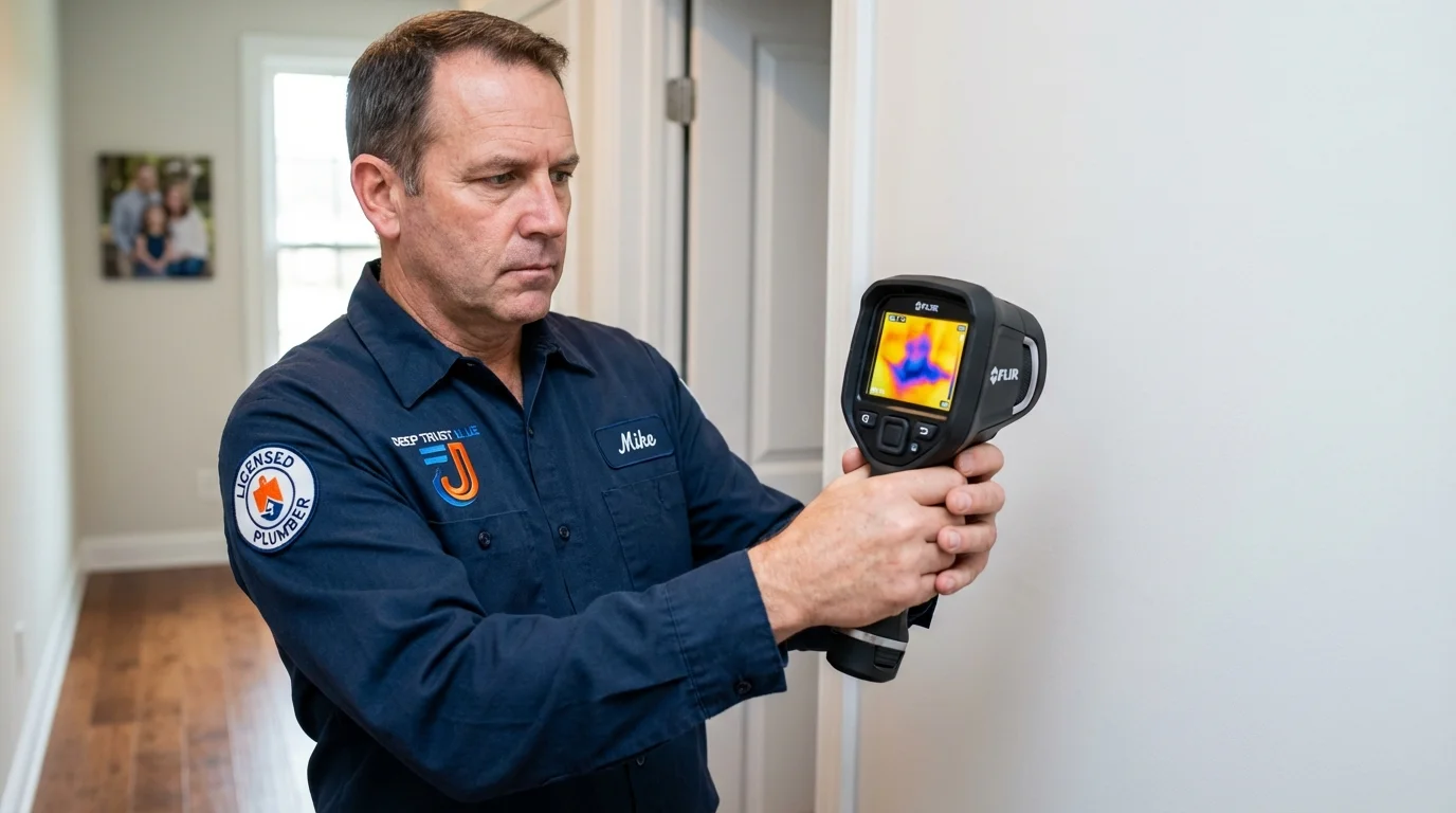 Thermal imaging leak detection by Johns Plumbing LLC in Spiro
